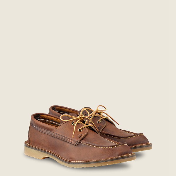 Mens Red Wing Weekender Camp Moc -r Rough & Tough Leather - Oxford Brown - DHR687534